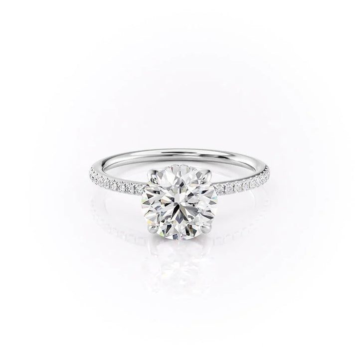 The Pave Liberty Set With Round Pave Lab Diamond 1 Carat 14K White#material_14k-white