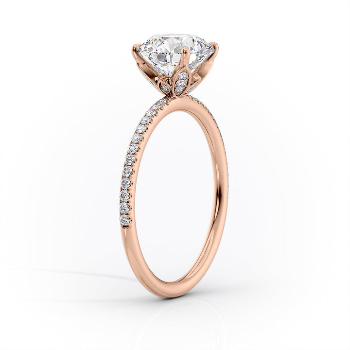 The Pave Logan Set With Cushion Pave Lab Diamond 1.5 Carat 14K Rose#material_14k-rose