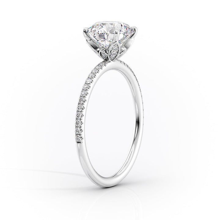 The Pave Logan Set With Cushion Pave Lab Diamond 1.5 Carat 14K White#material_14k-white