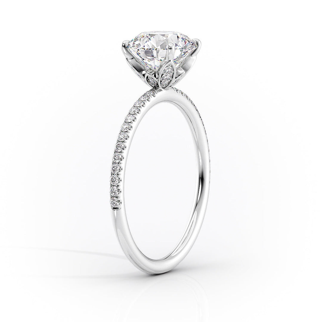 The Pave Logan Set With Cushion Pave Moissanite#material_14k-white