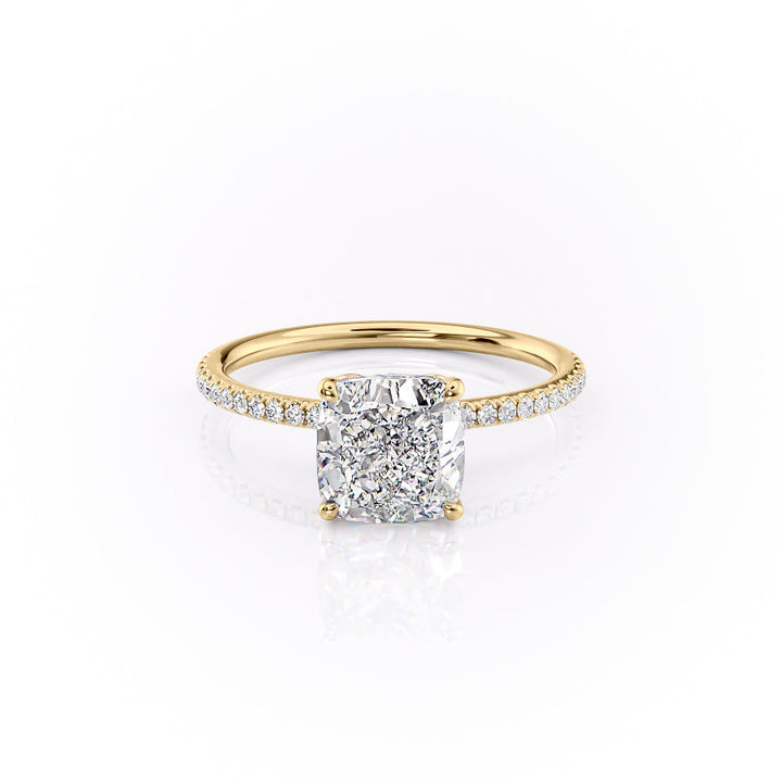 The Pave Logan Set With Cushion Pave Moissanite#material_18k-gold