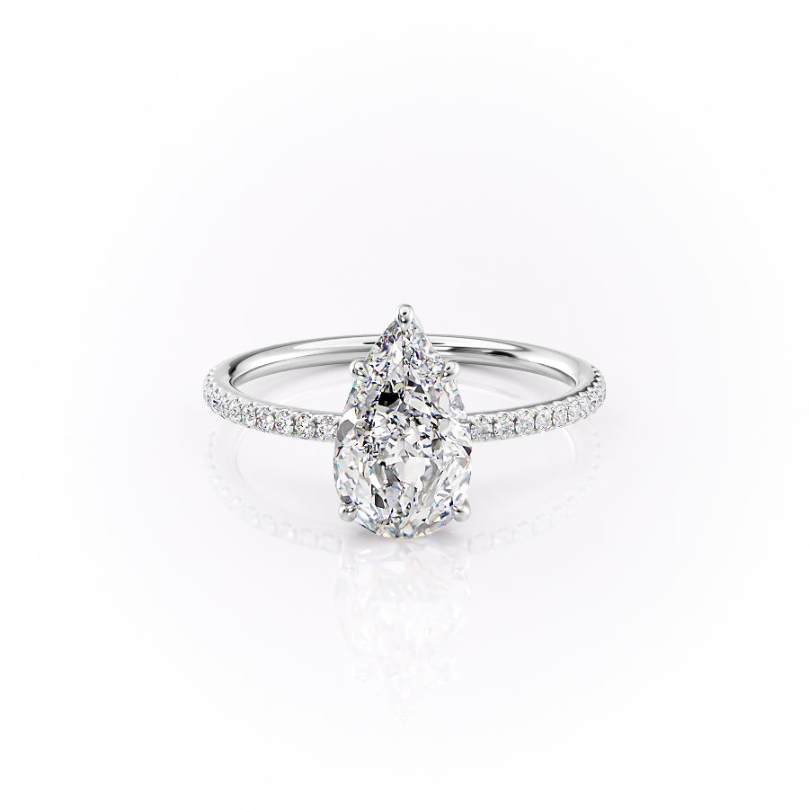 The Pave Logan Set With Pear Pave Lab Diamond 1 Carat 18K White#material_18k-white