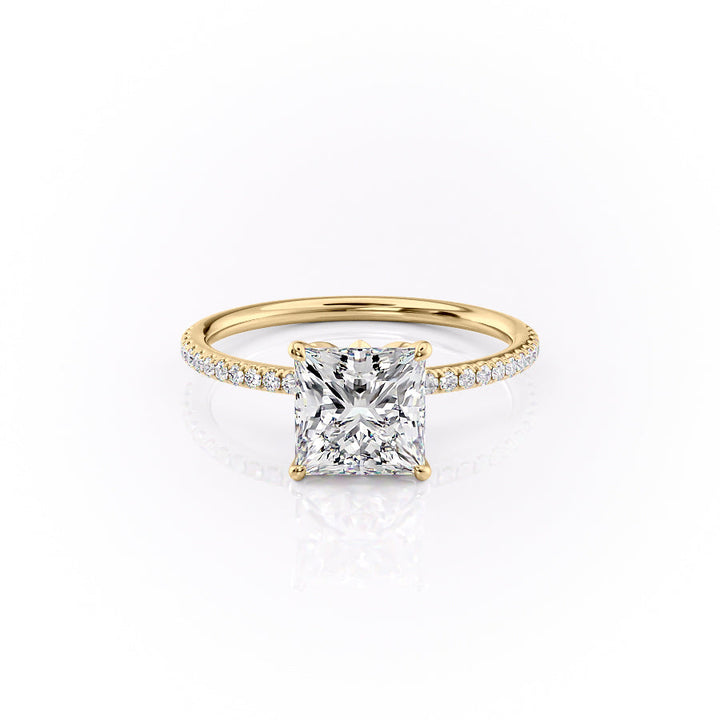 The Pave Logan Set With Princess Pave Lab Diamond 1 Carat 14K Gold#material_14k-gold