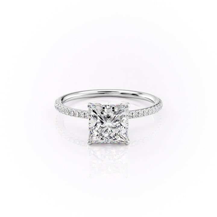 The Pave Logan Set With Princess Pave Lab Diamond 1 Carat 14K White#material_14k-white