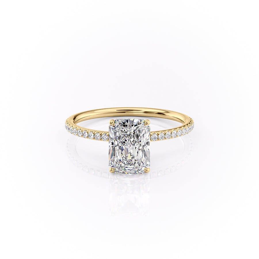 The Pave Logan Set With Radiant Pave Lab Diamond 1 Carat 14K Gold#material_14k-gold