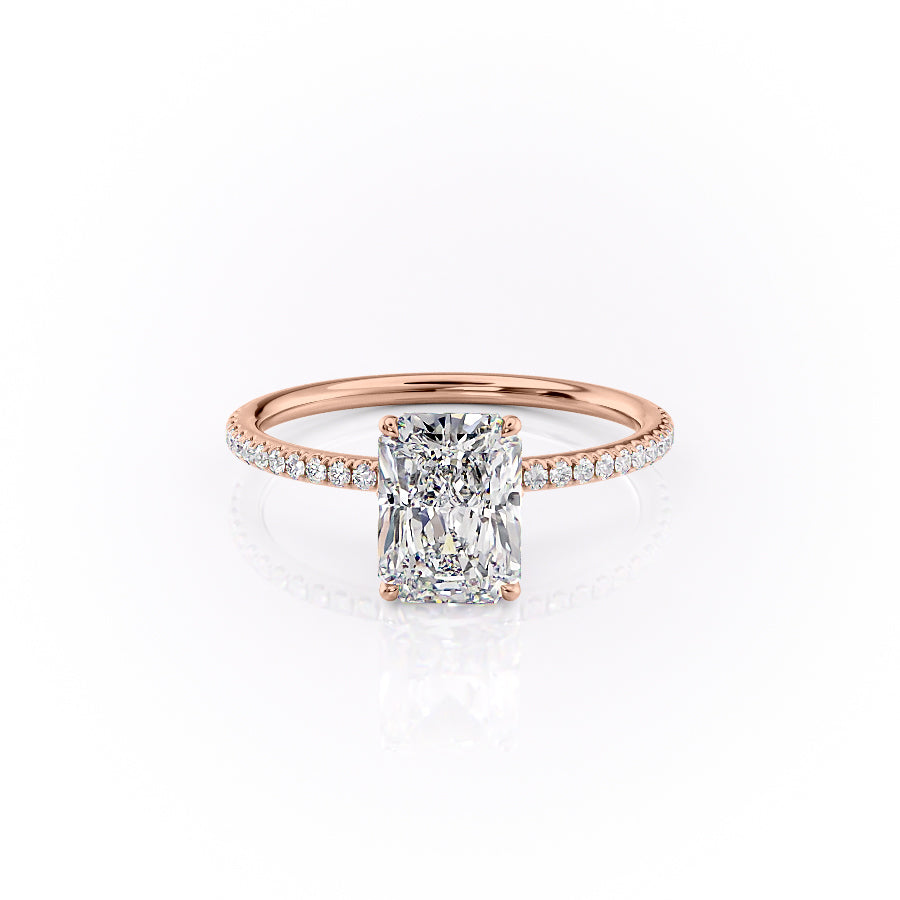 The Pave Logan Set With Radiant Pave Lab Diamond 1 Carat 14K Rose#material_14k-rose