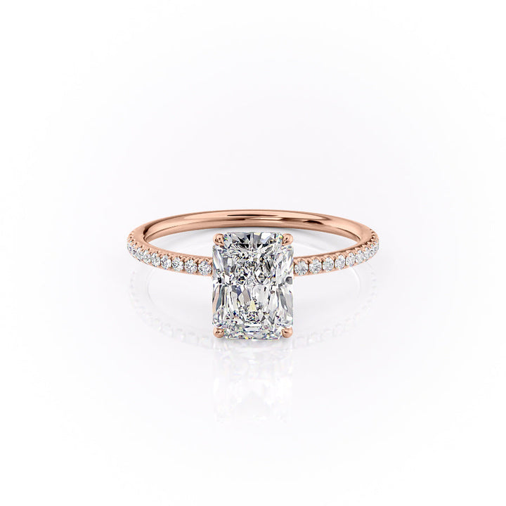 The Pave Logan Set With Radiant Pave Lab Diamond 1 Carat 14K Rose#material_14k-rose