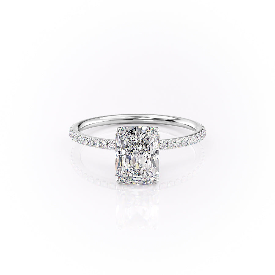 The Pave Logan Set With Radiant Pave Lab Diamond 1 Carat 14K White#material_14k-white