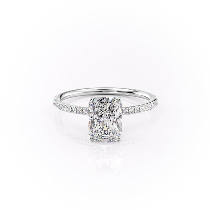 The Pave Logan Set With Radiant Pave Lab Diamond 1 Carat 14K White#material_14k-white