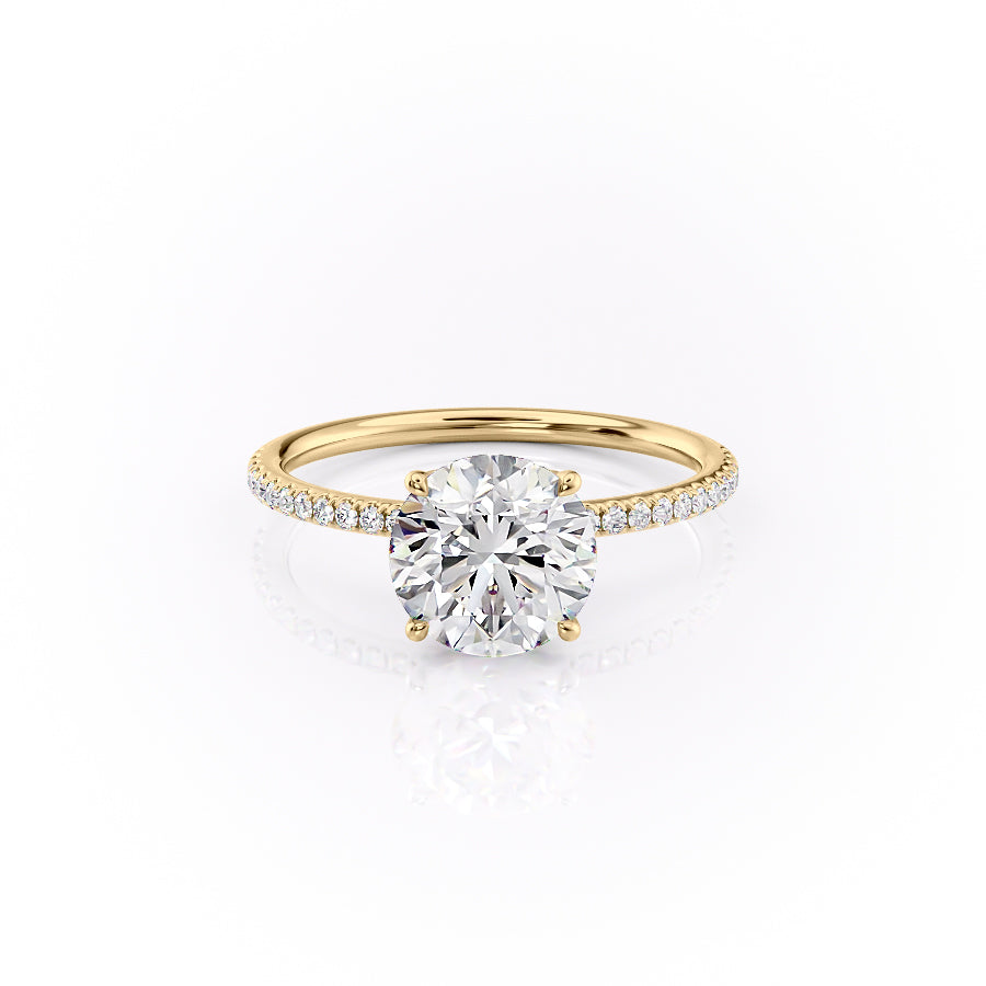 The Pave Logan Set With Round Pave Lab Diamond 1 Carat 14K Gold#material_14k-gold