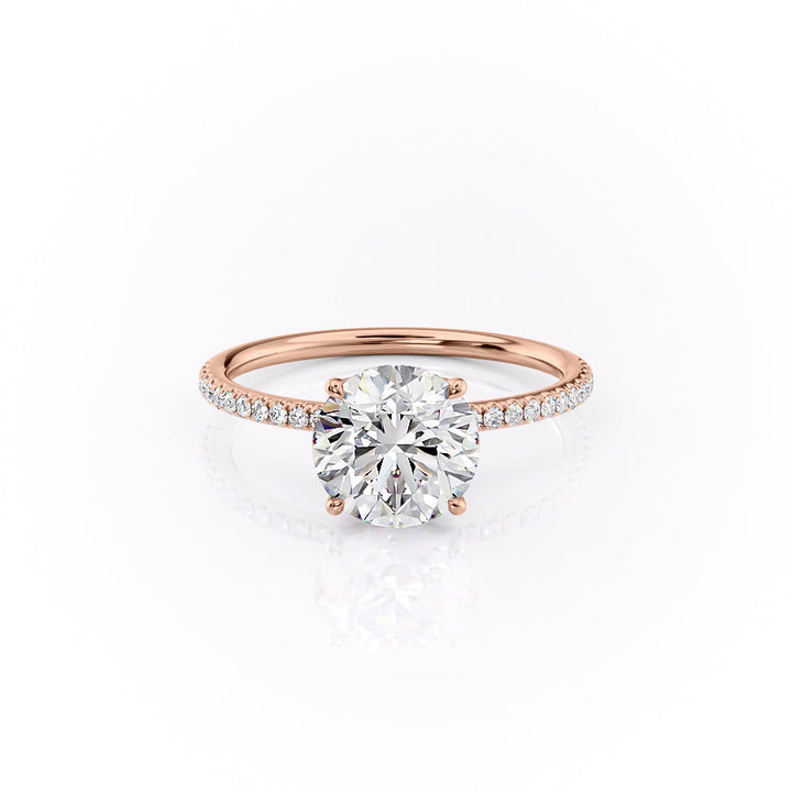 The Pave Logan Set With Round Pave Lab Diamond 1 Carat 14K Rose#material_14k-rose