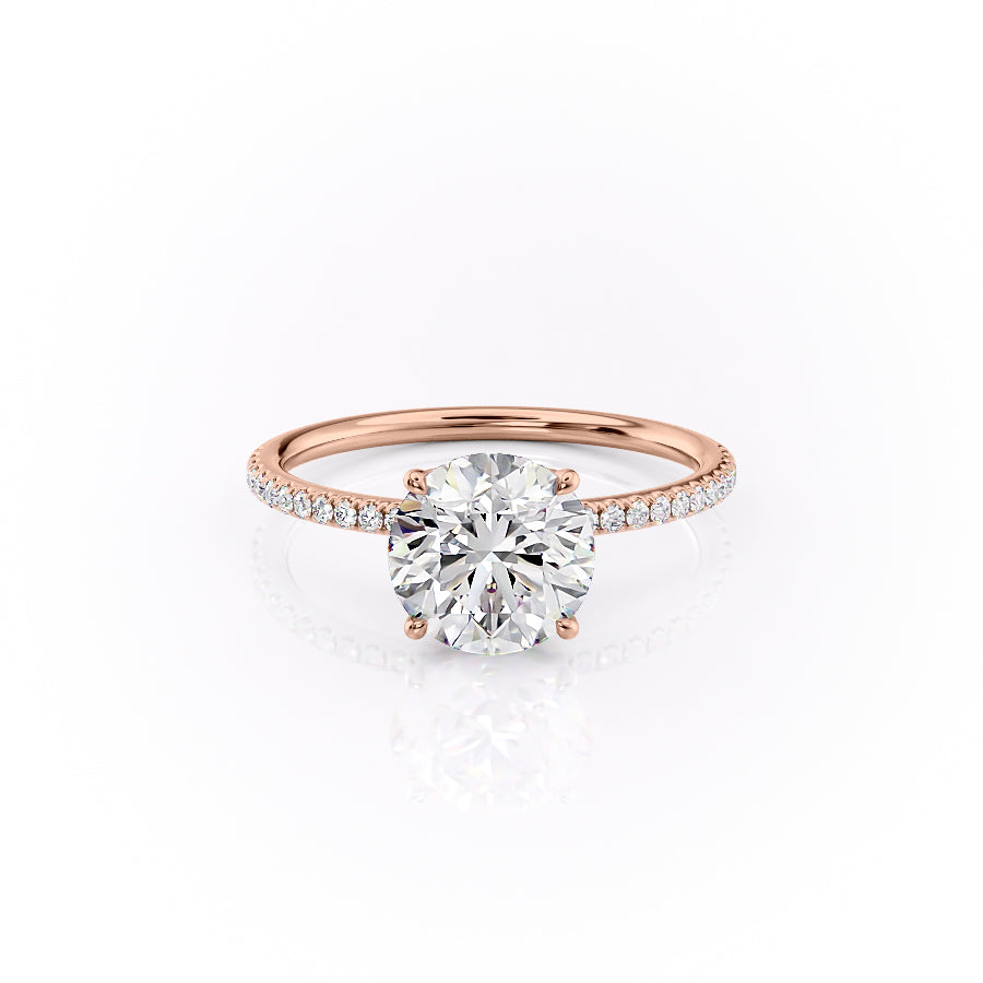 The Pave Logan Set With Round Pave Moissanite#material_14k-rose