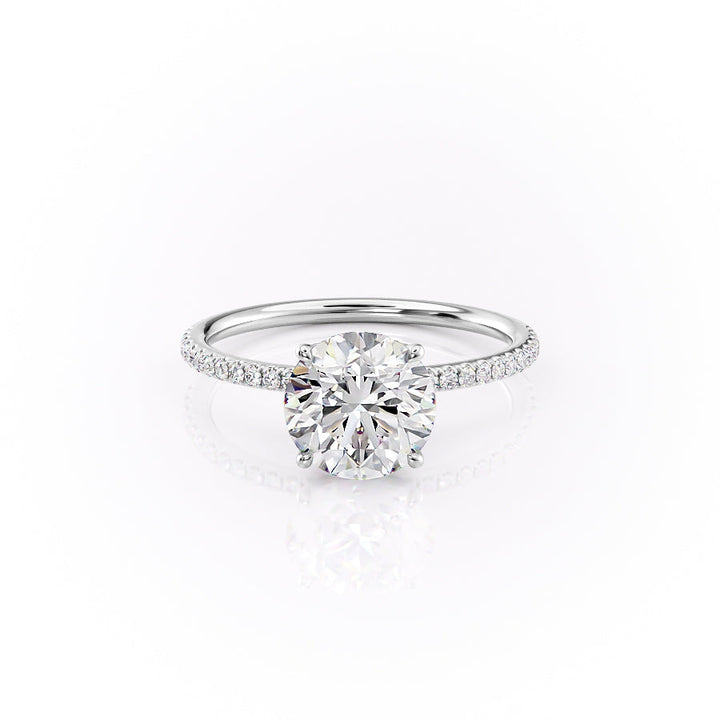 The Pave Logan Set With Round Pave Lab Diamond 1 Carat 14K White#material_14k-white