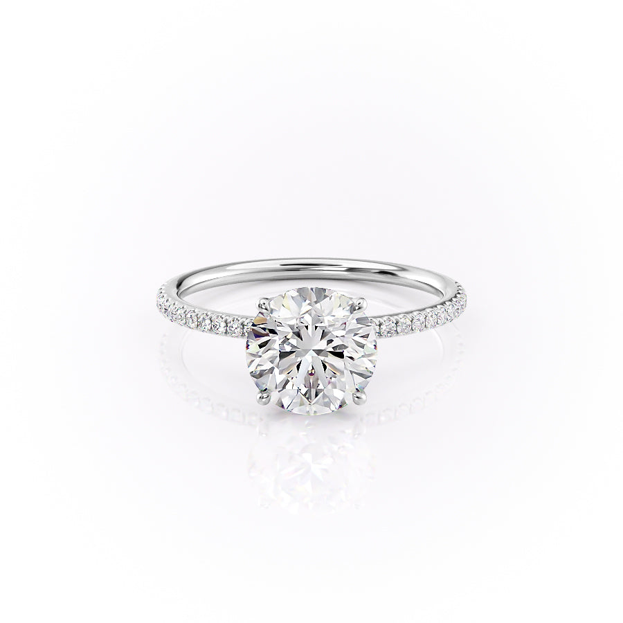 The Pave Logan Set With Round Pave Moissanite#material_14k-white