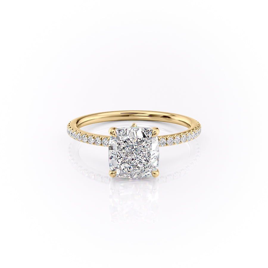 The Pave Louise Set With Cushion Pave Lab Diamond 1 Carat 14K Gold#material_14k-gold