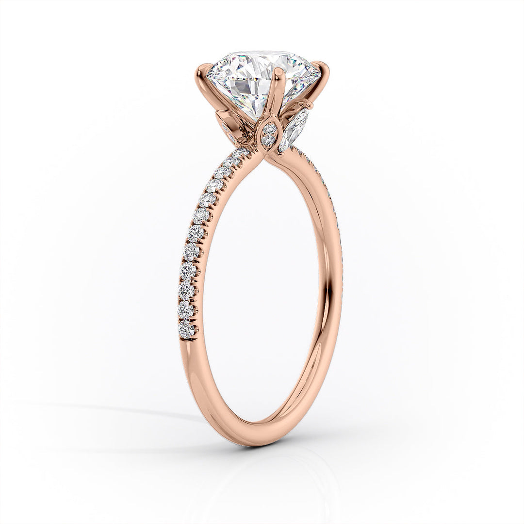 The Pave Louise Set With Cushion Pave Lab Diamond 1.5 Carat 14K Rose#material_14k-rose