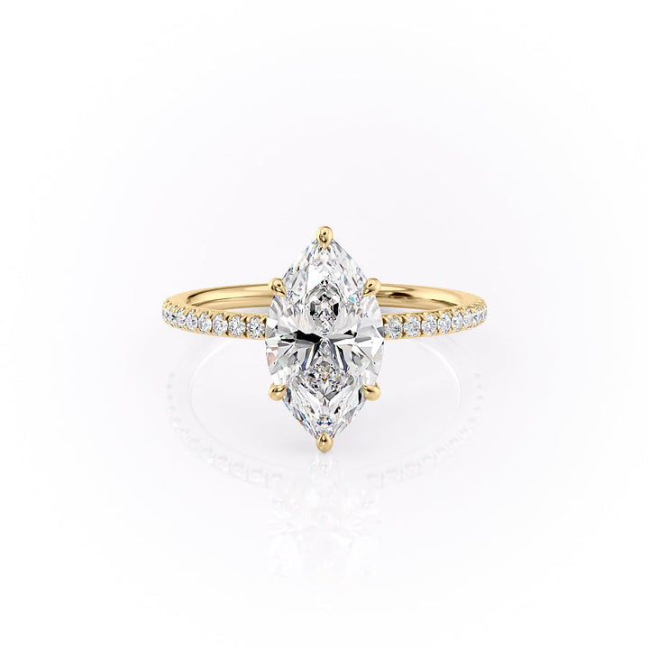 The Pave Louise Set With Marquise Pave Lab Diamond 1 Carat 14K Gold#material_14k-gold