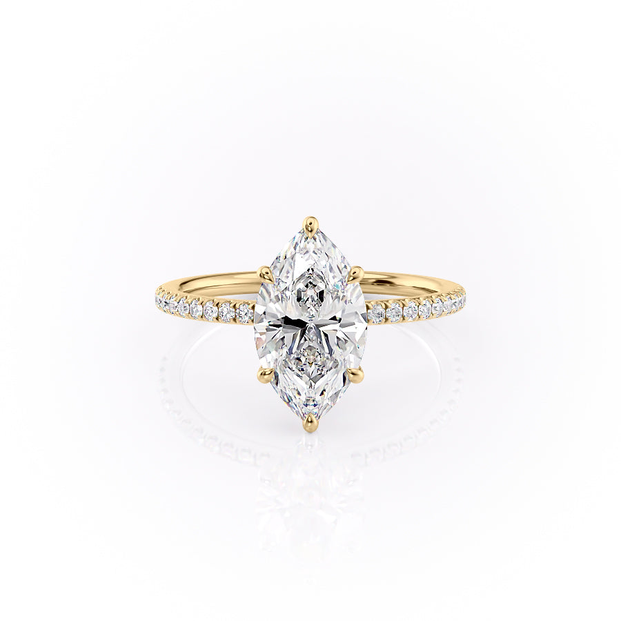 The Pave Louise Set With Marquise Pave Moissanite#material_14k-gold