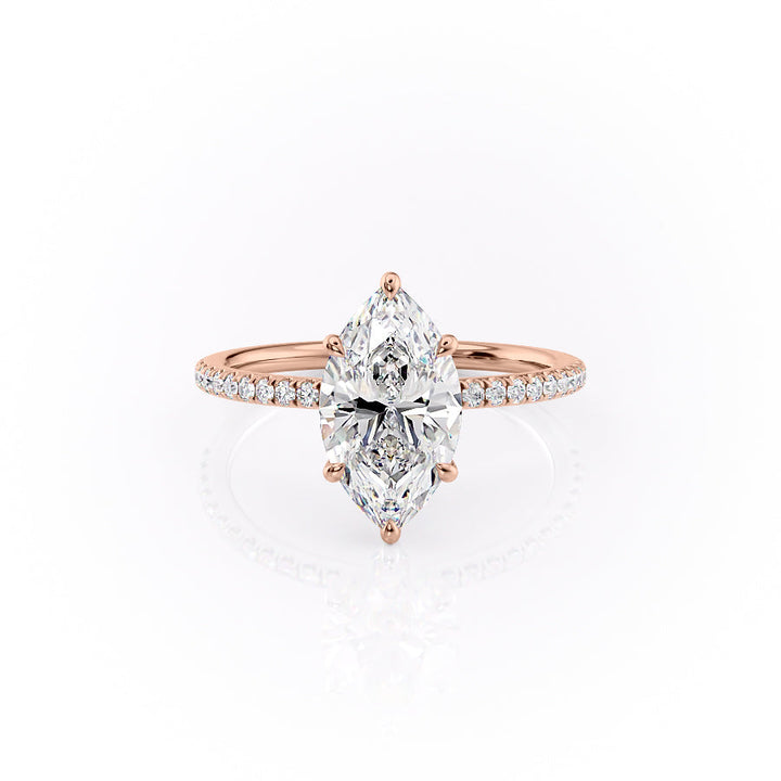 The Pave Louise Set With Marquise Pave Lab Diamond 1 Carat 14K Rose#material_14k-rose