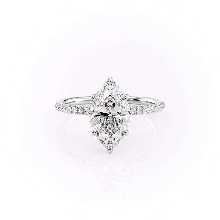 The Pave Louise Set With Marquise Pave Lab Diamond 1 Carat 14K White#material_14k-white