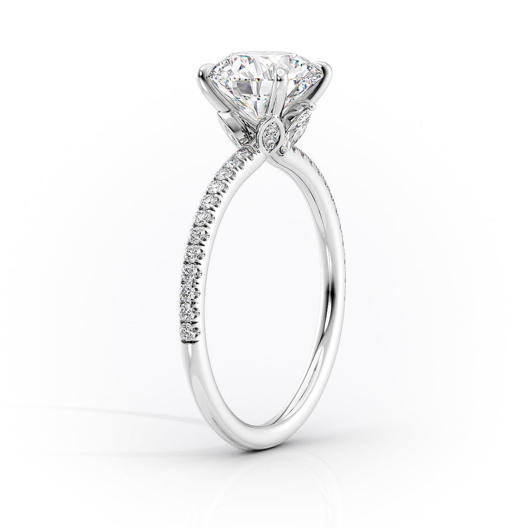 The Pave Louise Set With Marquise Pave Lab Diamond 1.5 Carat 14K White#material_14k-white