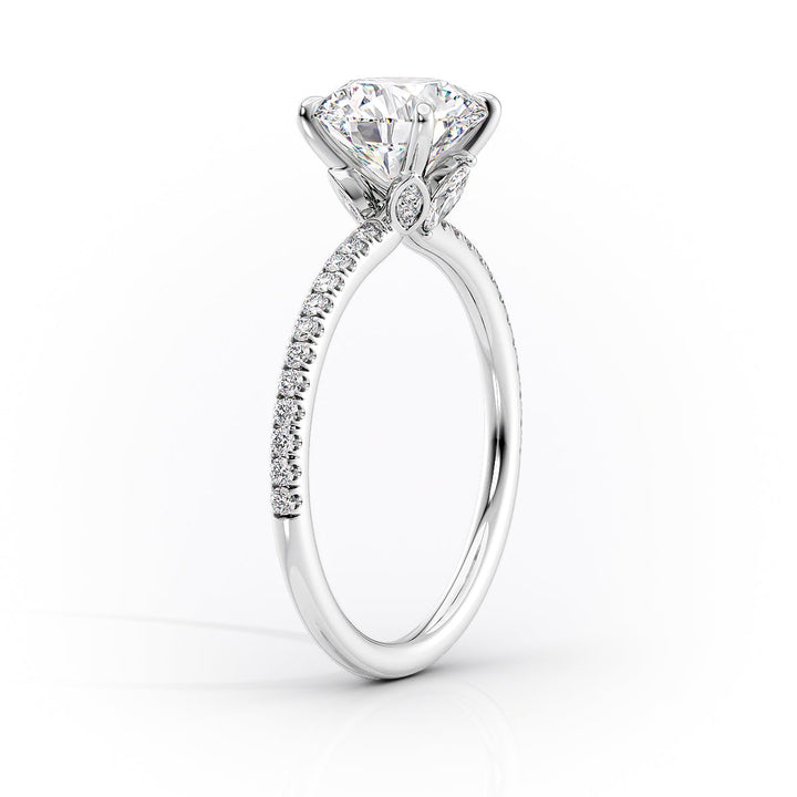 The Pave Louise Set With Marquise Pave Lab Diamond 1.5 Carat 18K White#material_18k-white