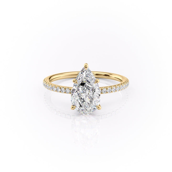 The Pave Louise Set With Pear Pave Lab Diamond 1 Carat 14K Gold#material_14k-gold