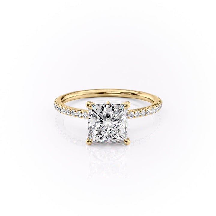 The Pave Louise Set With Princess Pave Lab Diamond 1 Carat 14K Gold#material_14k-gold