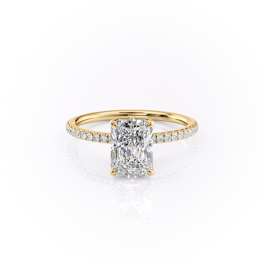 The Pave Louise Set With Radiant Pave Lab Diamond 1 Carat 14K Gold#material_14k-gold