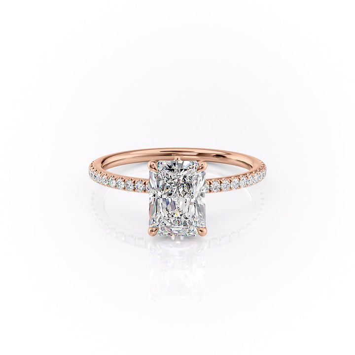 The Pave Louise Set With Radiant Pave Lab Diamond 1 Carat 14K Rose#material_14k-rose