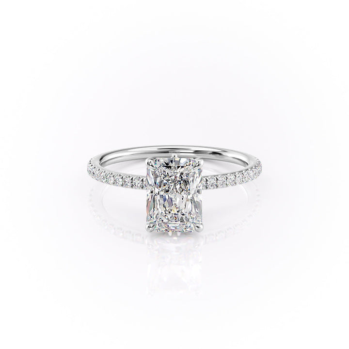 The Pave Louise Set With Radiant Pave Lab Diamond 1 Carat 14K White#material_14k-white