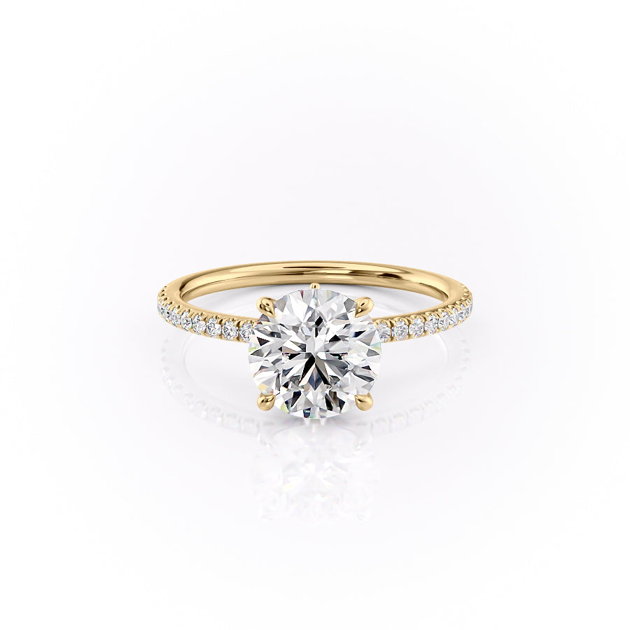 The Pave Louise Set With Round Pave Lab Diamond 1 Carat 14K Gold#material_14k-gold