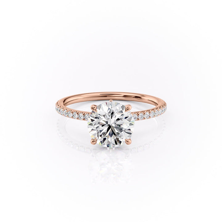 The Pave Louise Set With Round Pave Lab Diamond 1 Carat 14K Rose#material_14k-rose