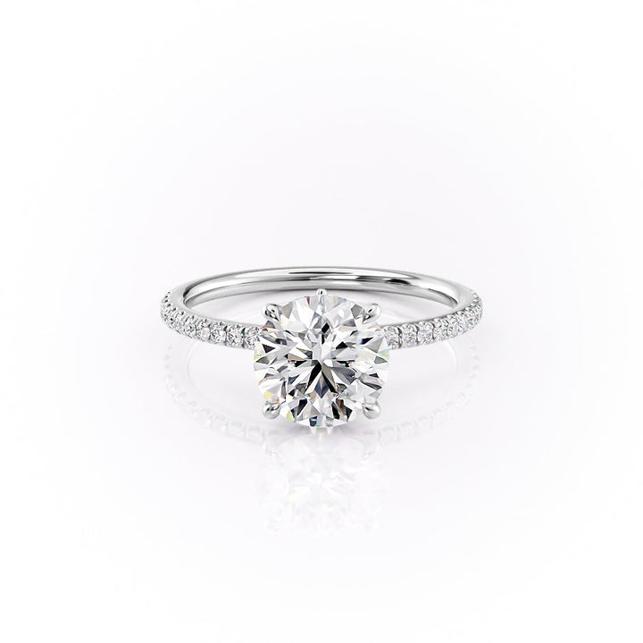 The Pave Louise Set With Round Pave Lab Diamond 1 Carat 14K White#material_14k-white