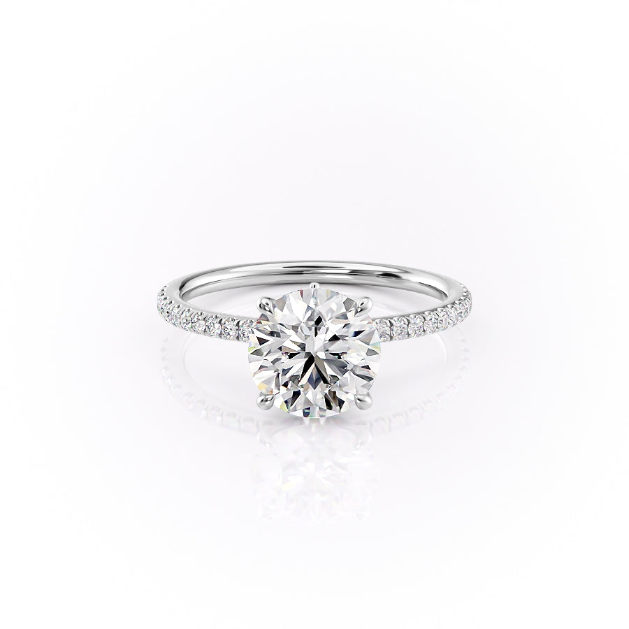 The Pave Louise Set With Round Pave Moissanite#material_18k-white