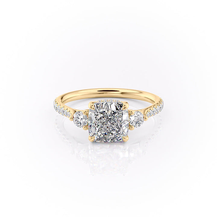 The Pave Lucy Set With A Cushion Lab Diamond-L'Amour Brilliance #material_gold