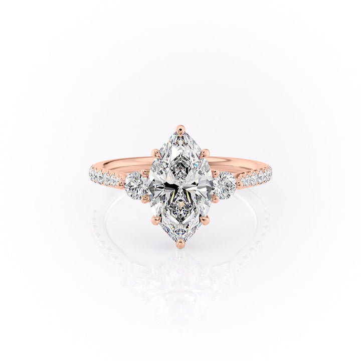 The Pave Lucy Set With A Marquise Lab Diamond-L'Amour Brilliance #material_rose