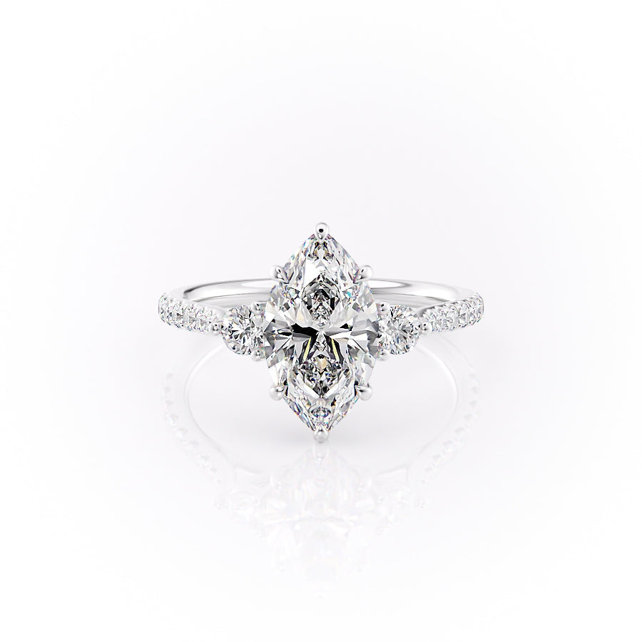 The Pave Lucy Set With A Marquise Lab Diamond-L'Amour Brilliance #material_white