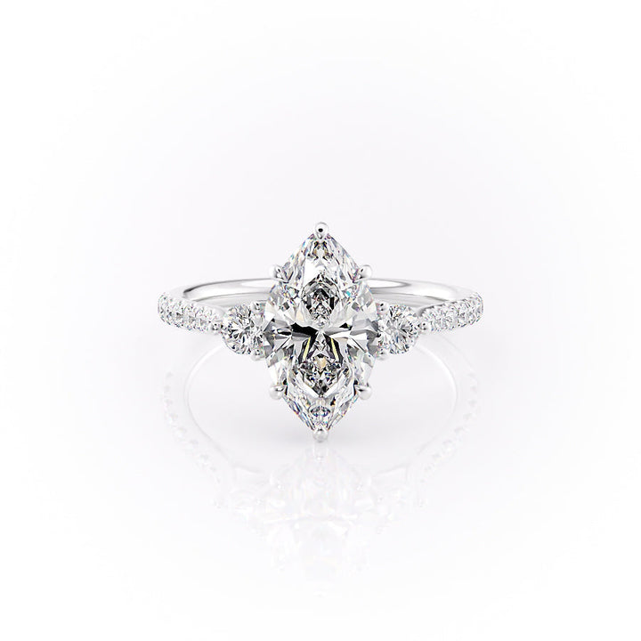 The Pave Lucy Set With A Marquise Lab Diamond-L'Amour Brilliance #material_white