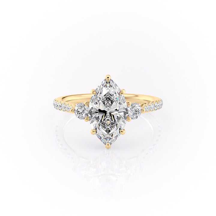 The Pave Lucy Set With A Marquise Lab Diamond-L'Amour Brilliance #material_gold
