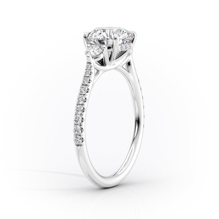 The Pave Lucy Set With A Pear Lab Diamond#material_white