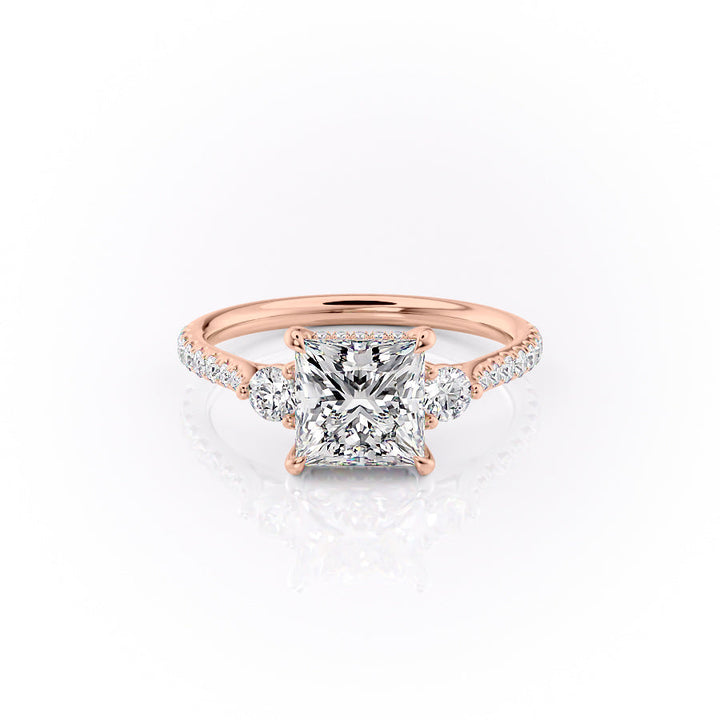 The Pave Lucy Set With A Princess Lab Diamond-L'Amour Brilliance #material_rose
