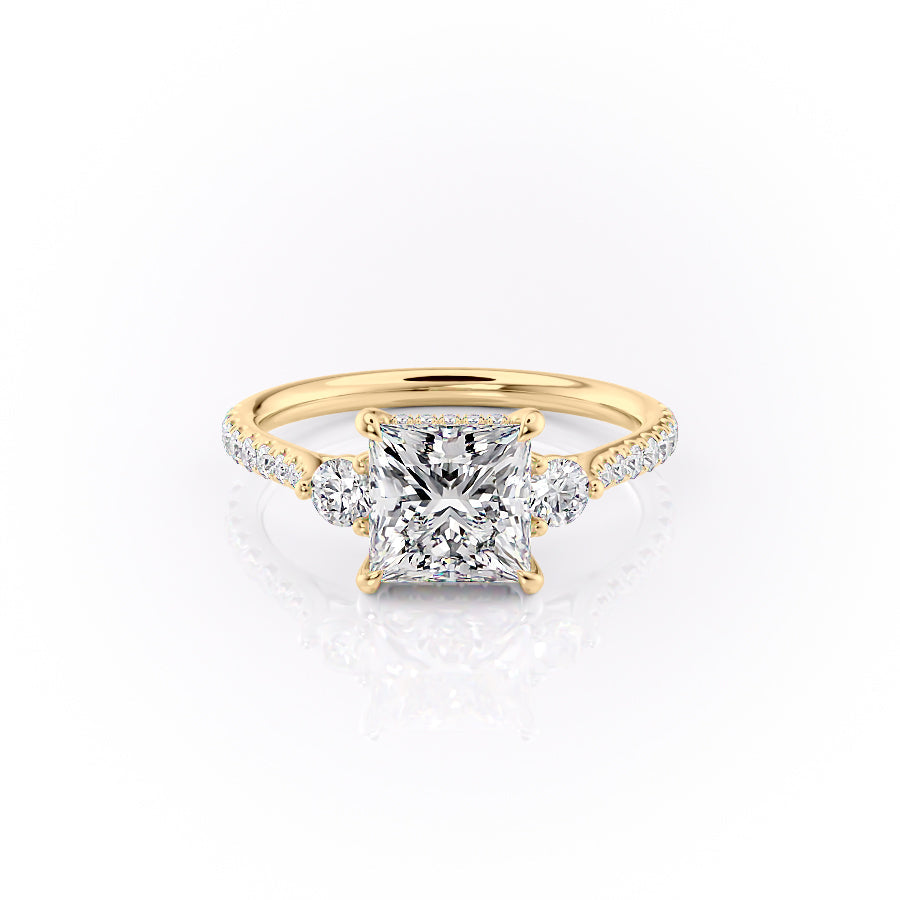 The Pave Lucy Set With A Princess Lab Diamond-L'Amour Brilliance #material_gold