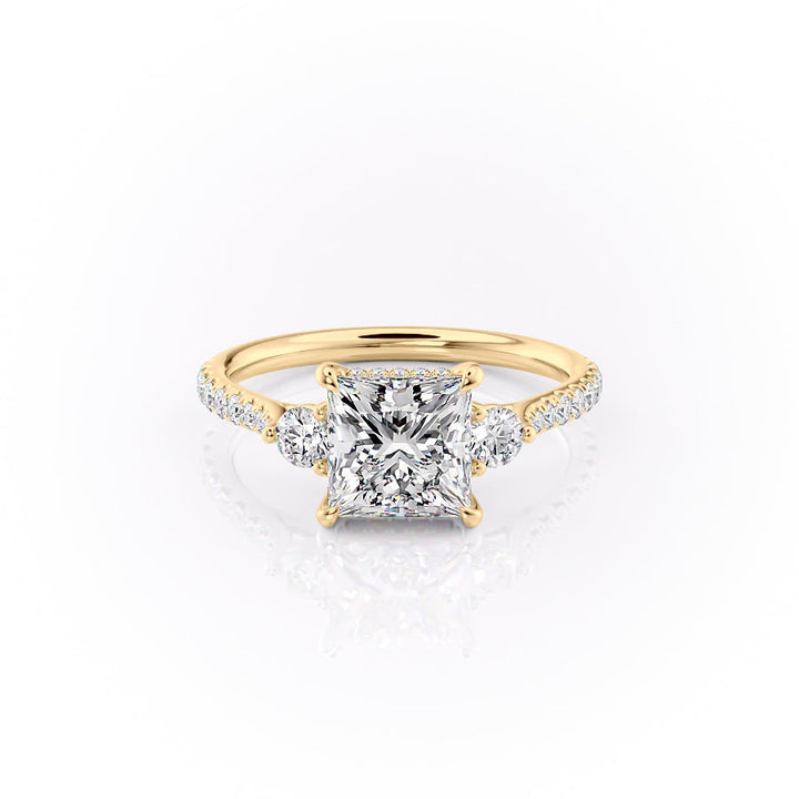 The Pave Lucy Set With A Princess Lab Diamond-L'Amour Brilliance #material_gold