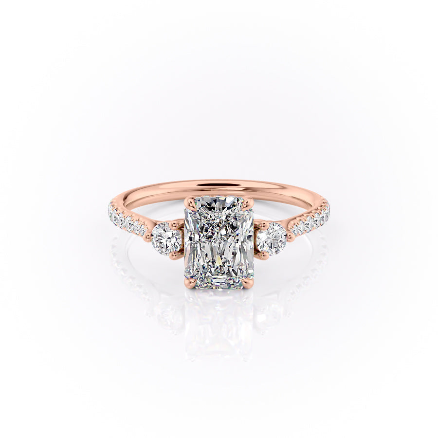 The Pave Lucy Set With A Radiant Lab Diamond-L'Amour Brilliance #material_rose
