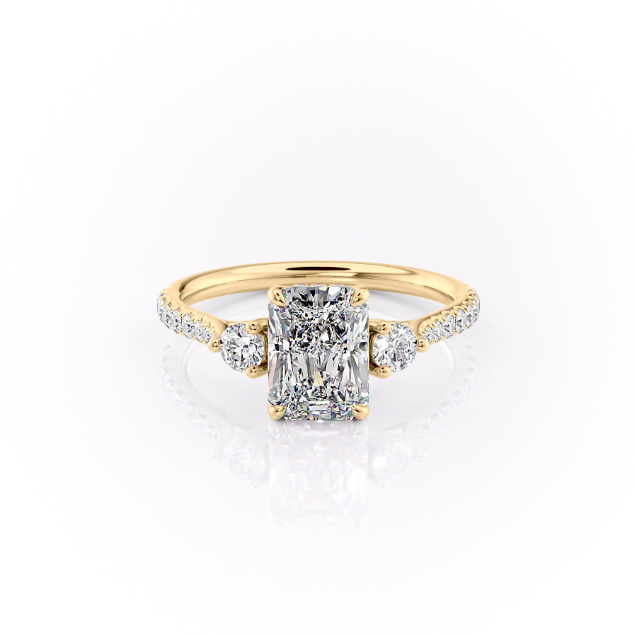 The Pave Lucy Set With A Radiant Lab Diamond-L'Amour Brilliance #material_gold