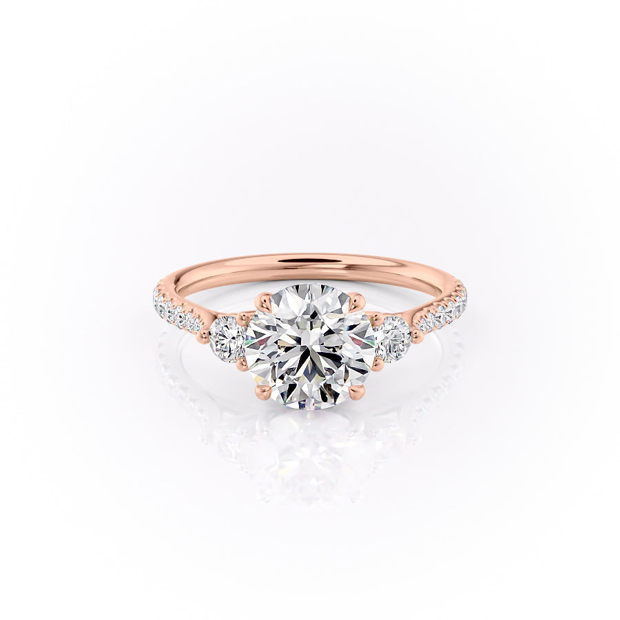 The Pave Lucy Set With A Round Lab Diamond-L'Amour Brilliance #material_rose