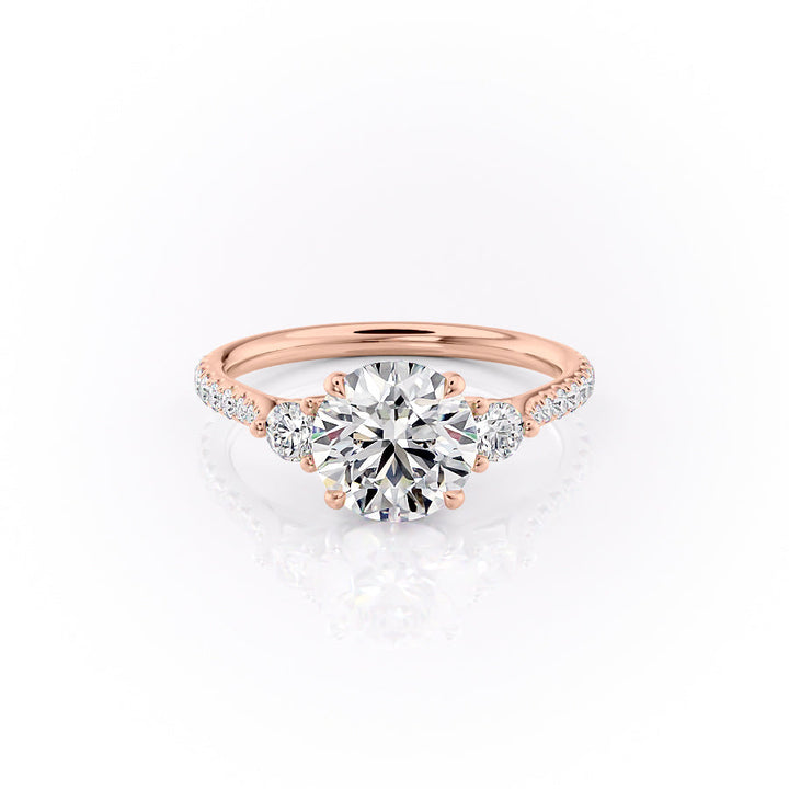The Pave Lucy Set With A Round Lab Diamond-L'Amour Brilliance #material_rose