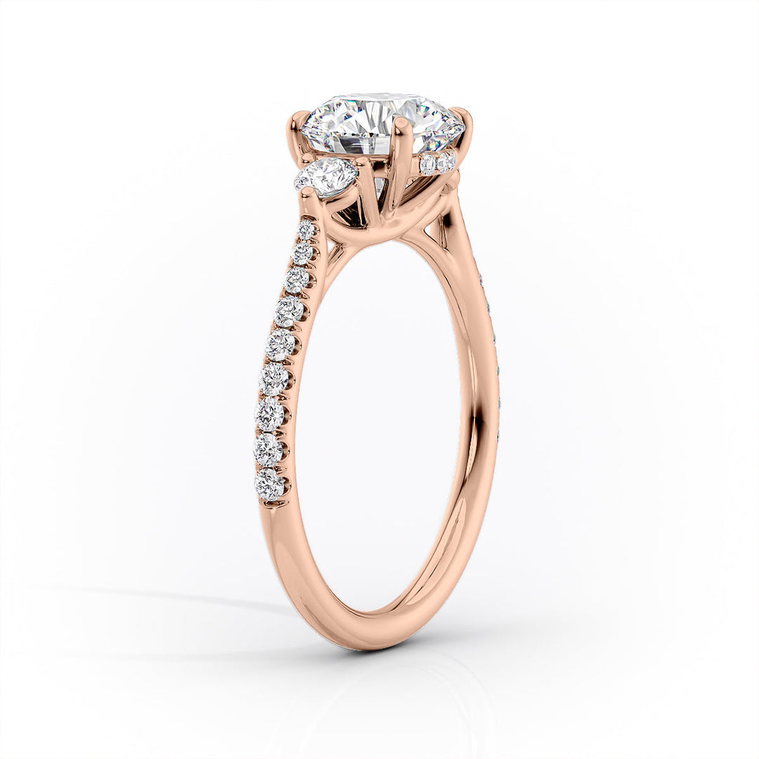 The Pave Lucy Set With A Round Lab Diamond#material_rose