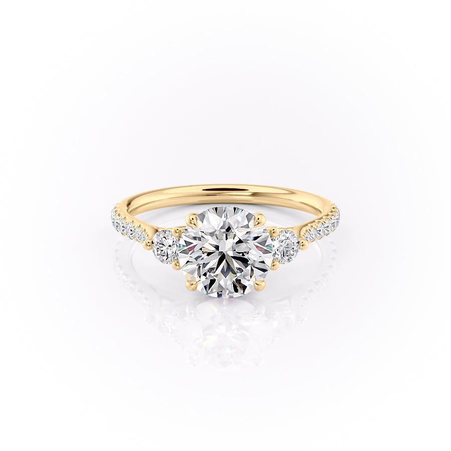 The Pave Lucy Set With A Round Lab Diamond-L'Amour Brilliance #material_gold